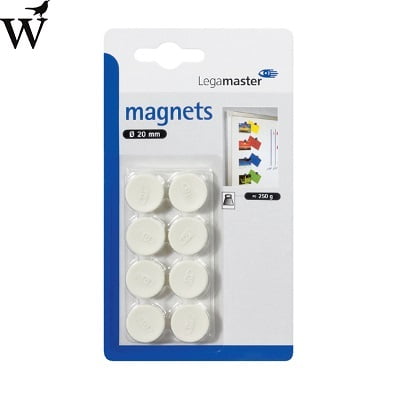 Magneet Legamaster 20mm 250gr wit 8stuks