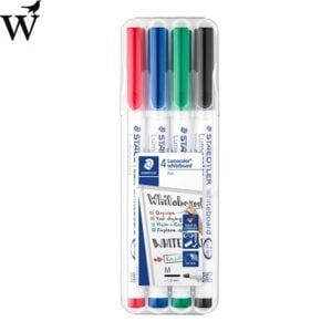 Viltstift Staedtler 301 whiteboard rond assorti 1mm 4 stuks