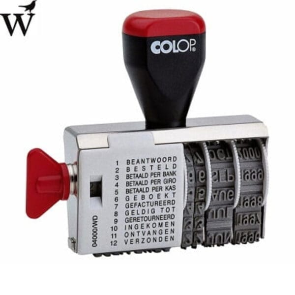 Woord-datumstempel Colop 04000 met 12 teksten