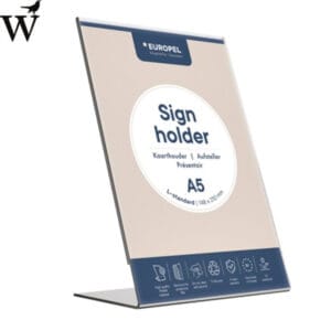 Tafel folderstandaard Europel A5 staand glashelder