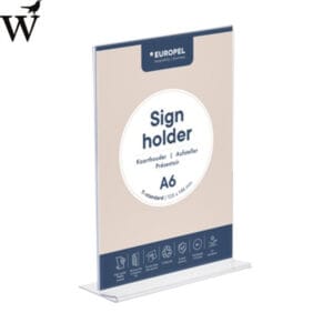 Kaarthouder Europel T-standaard A6 staand acryl