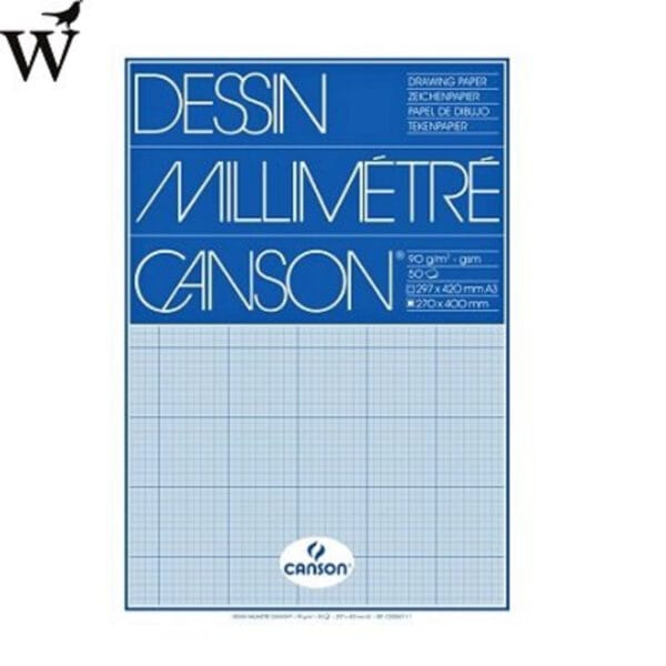 Millimeterblok Canson A3 blauw 50 vel per stuk