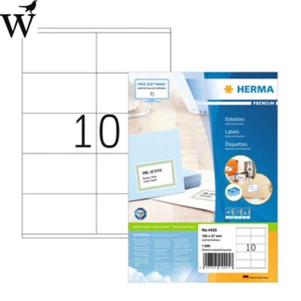 Etiket HERMA 4425 105x57mm premium wit 1000stuks