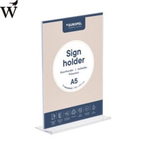Kaarthouder Europel T-standaard A5 staand acryl