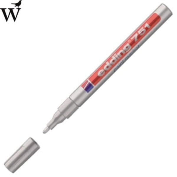 Viltstift edding 751 lakmarker rond zilver 1-2mm
