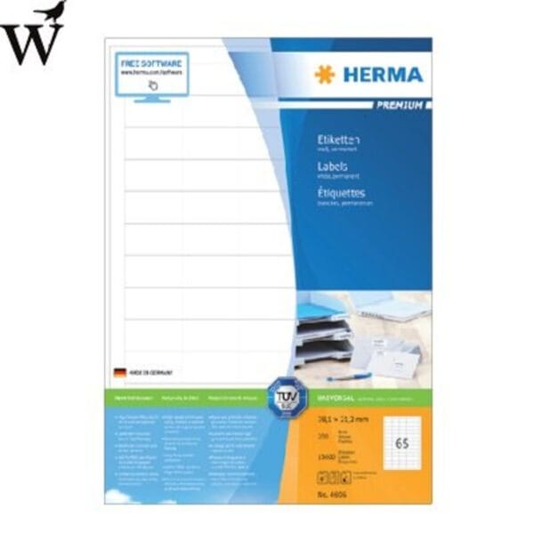 Etiket Herma 4606 38.1x21.2mm premium wit 13000stuks