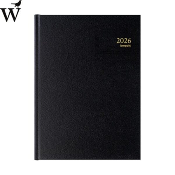 Agenda Brepols Bremax 2 A4 1 dag/2 pagina zwart 2026