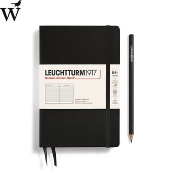 Notitieboek Leuchtturm Paperback Black ruled hardcover