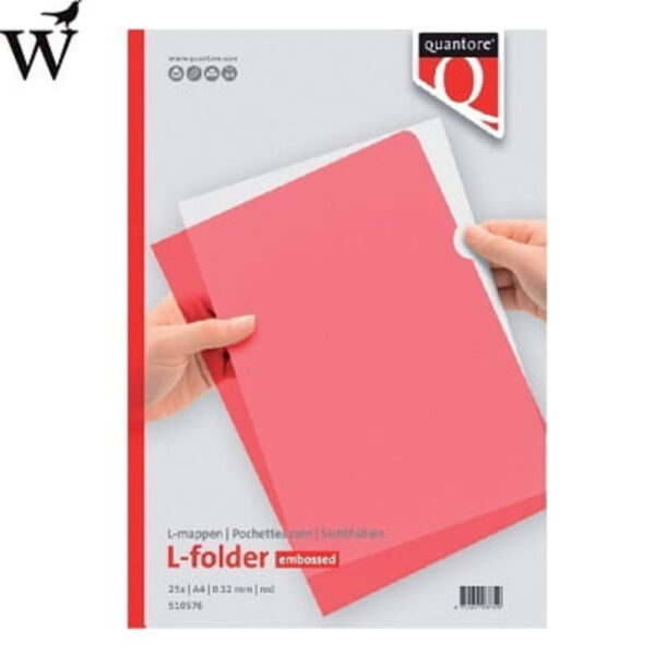 Insteekmap L-model A4 PP 0.12mm rood 25 stuks Huismerk