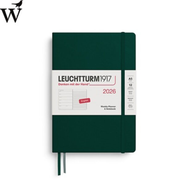 Agenda Leuchtturm Weekly 2026 pl + NB Medium Forest Green