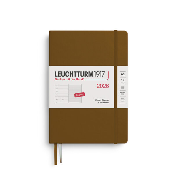 Agenda Leuchtturm Weekly 2026 pl + NB Medium Spice Brown