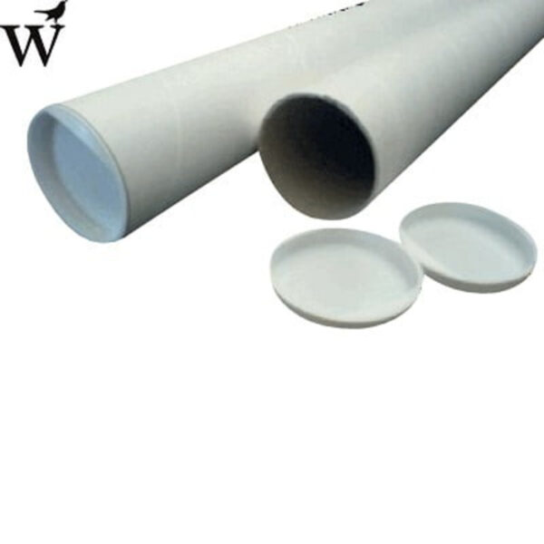 Verzendkoker CleverPack A2 +doppen 450x50x1.5 wit