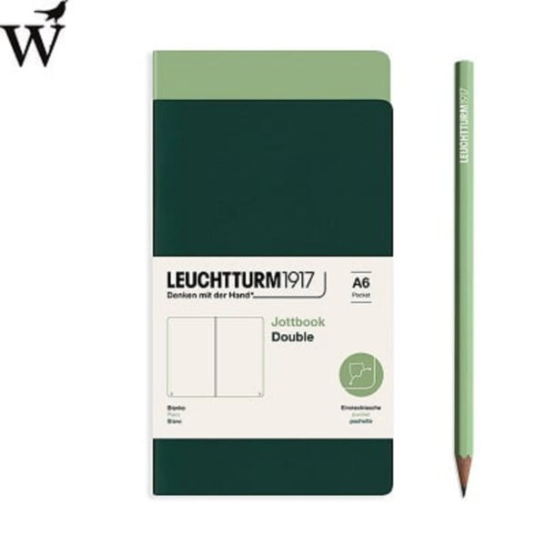 Jottbook Leuchtturm Pocket A6 Sage/Forest green plain á 2