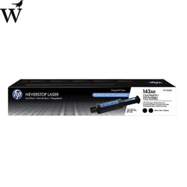 TONER HP 143A NAVULLING  W1143AD 2x zwart