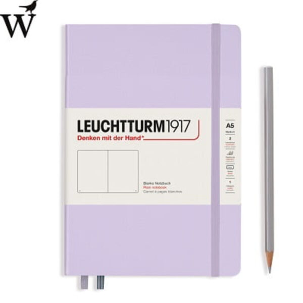Notitieboek Leuchtturm med Lilac plain hard cover A5