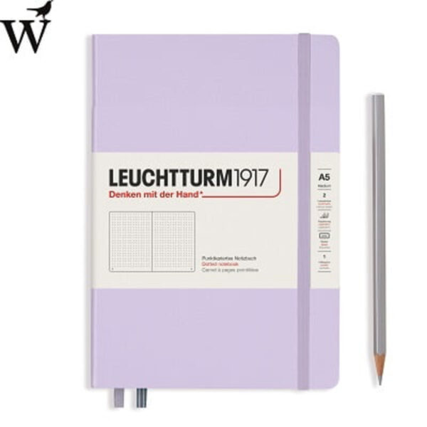 Notitieboek Leuchtturm med Lilac dotted hard cover A5