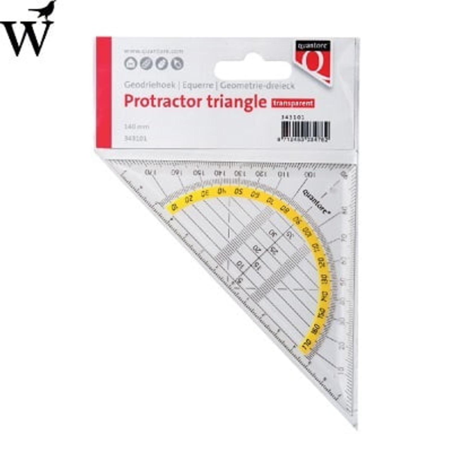 Geodriehoek 140mm transparant Huismerk - Afbeelding 2