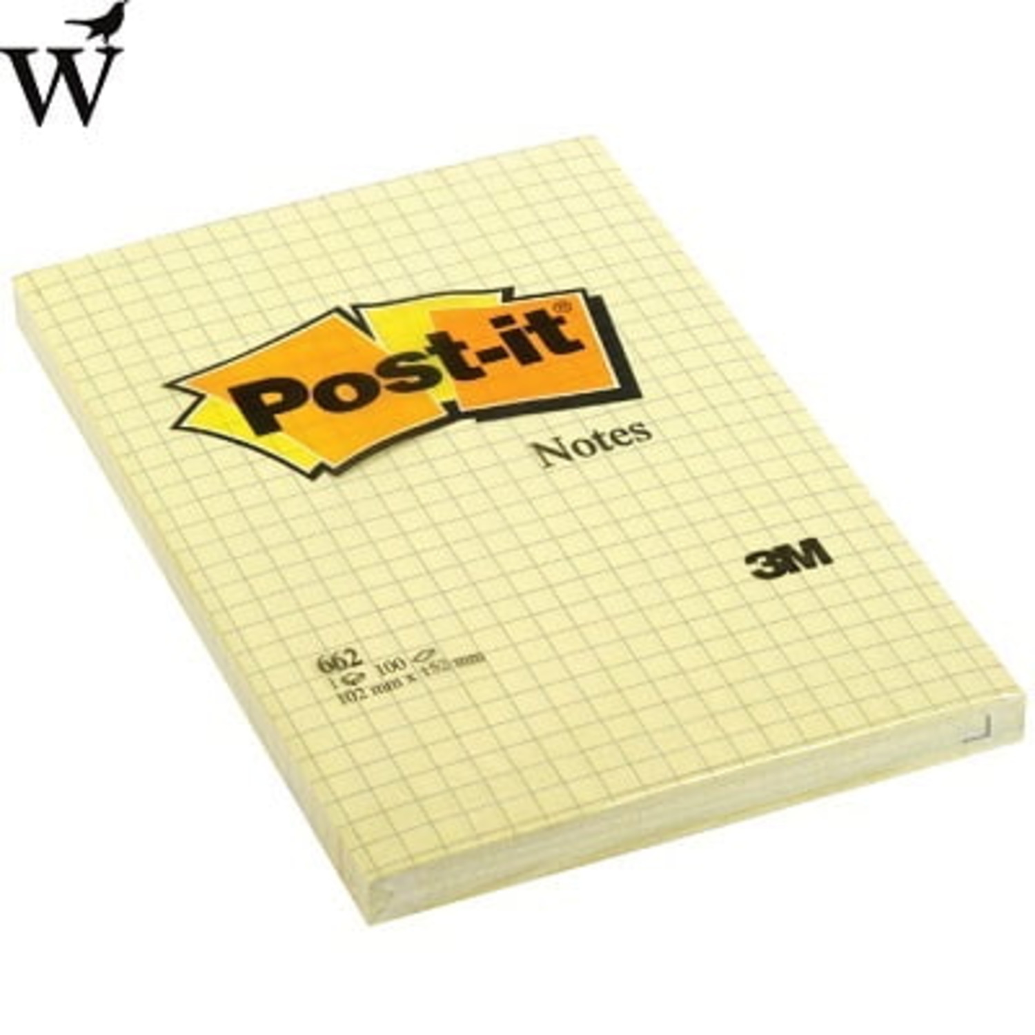 Memoblok 3M Post-it 662 102x152mm geel ruitjes 100 vel