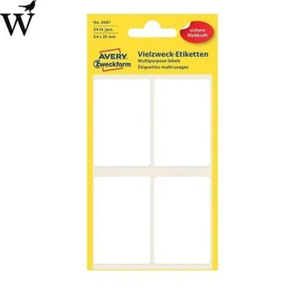 Etiket Avery Zweckform 3087 54x35mm wit 24stuks