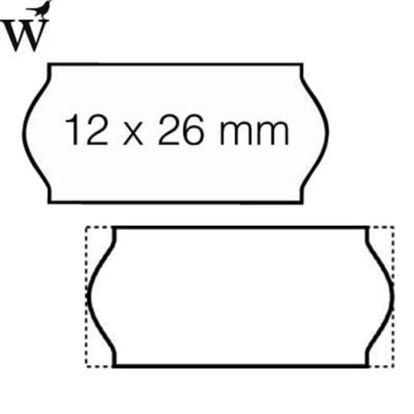 Prijsetiket 12x26mm Sato Samark afneembaar wit 1500 stuk