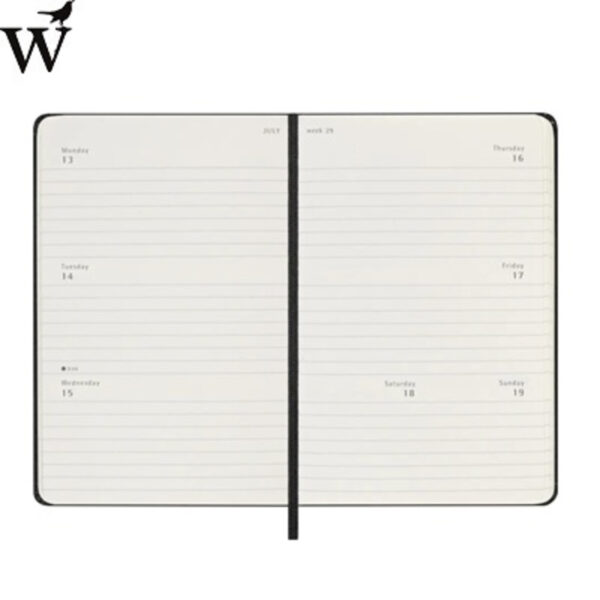 Agenda Moleskine weekly hor. pocket zwart harde kaft 2026 - Afbeelding 2