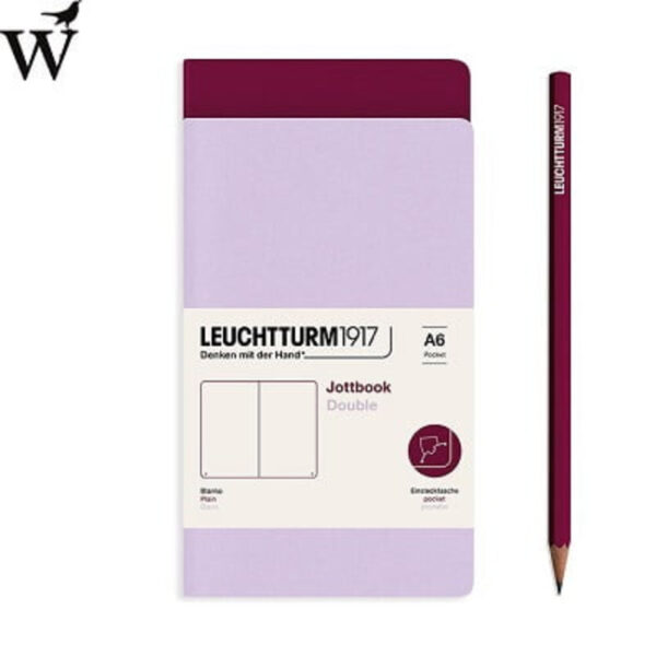 Jottbook Leuchtturm Pocket A6 Lilac/Port red plain á 2