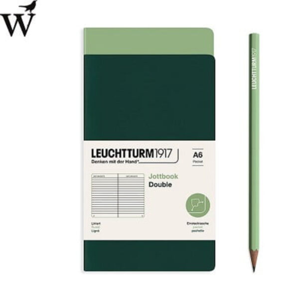 Jottbook Leuchtturm Pocket A6 Sage/Forest green ruled á 2