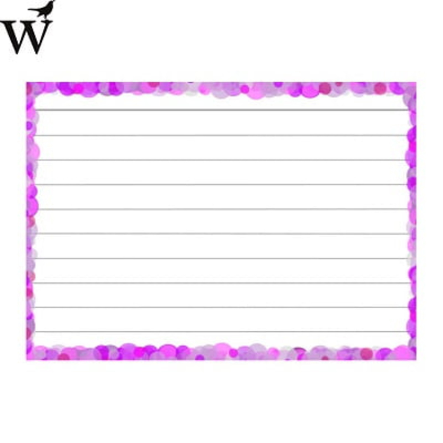 Flashcards confettispecial lila gelinieerd A7 Wolfslag