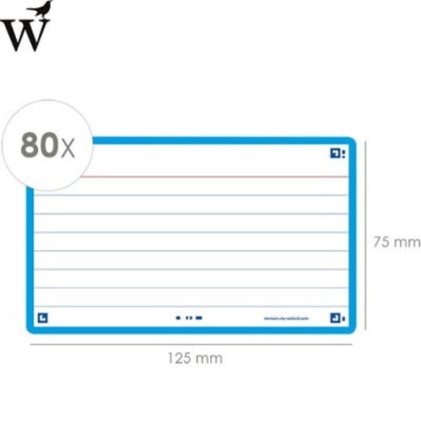 Flashcards Turquoise 75x120mm 80vel Oxford 2.0 - Afbeelding 3