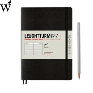 Notitieboek Leuchtturm Medium black ruled soft cover A5
