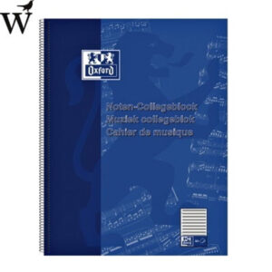 Collegeblok Oxford muziek A4+ 4-gaats 50vel blauw