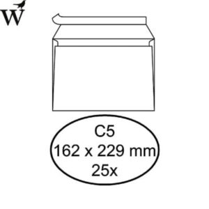 Envelop bank C5 162x229mm zelfklevend wit 25stuks Huismerk