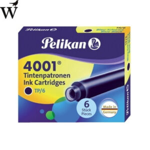 Inktpatroon Pelikan 4001 blauw/zwart 6 stuk per pak