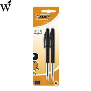 Balpen Bic M10 zwart medium blister à 2st