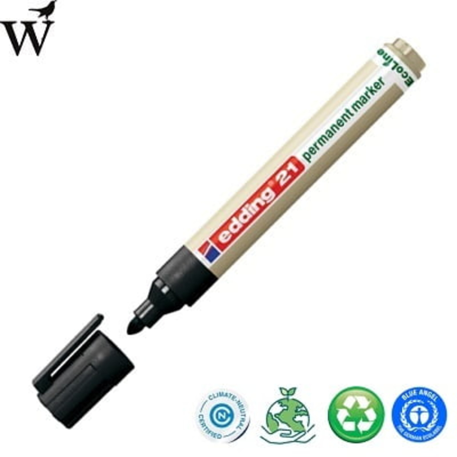 Viltstift edding 21 Ecoline rond zwart 1.5-3mm