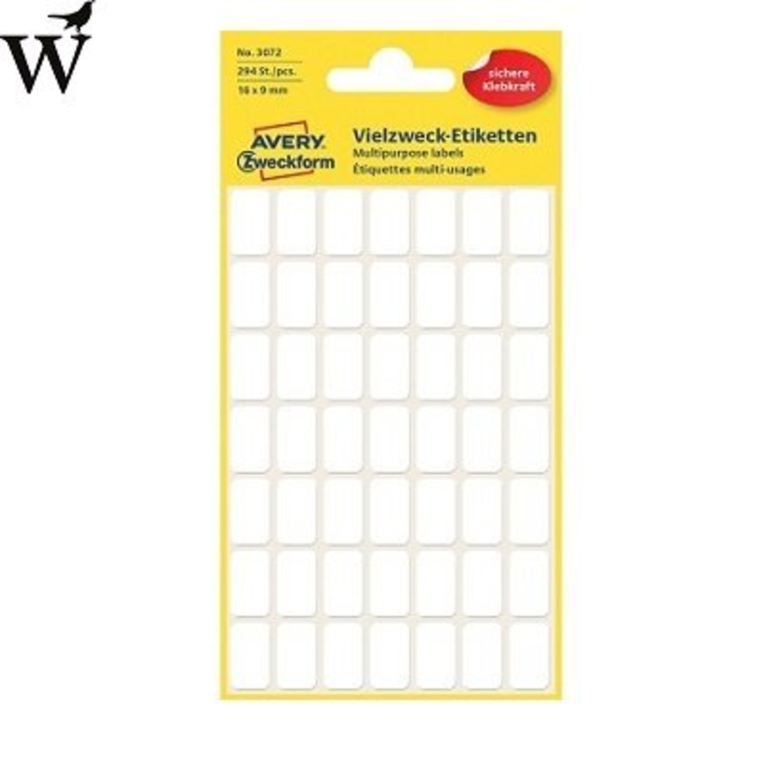 Etiket Avery Zweckform 3072 16x9mm wit 294stuks