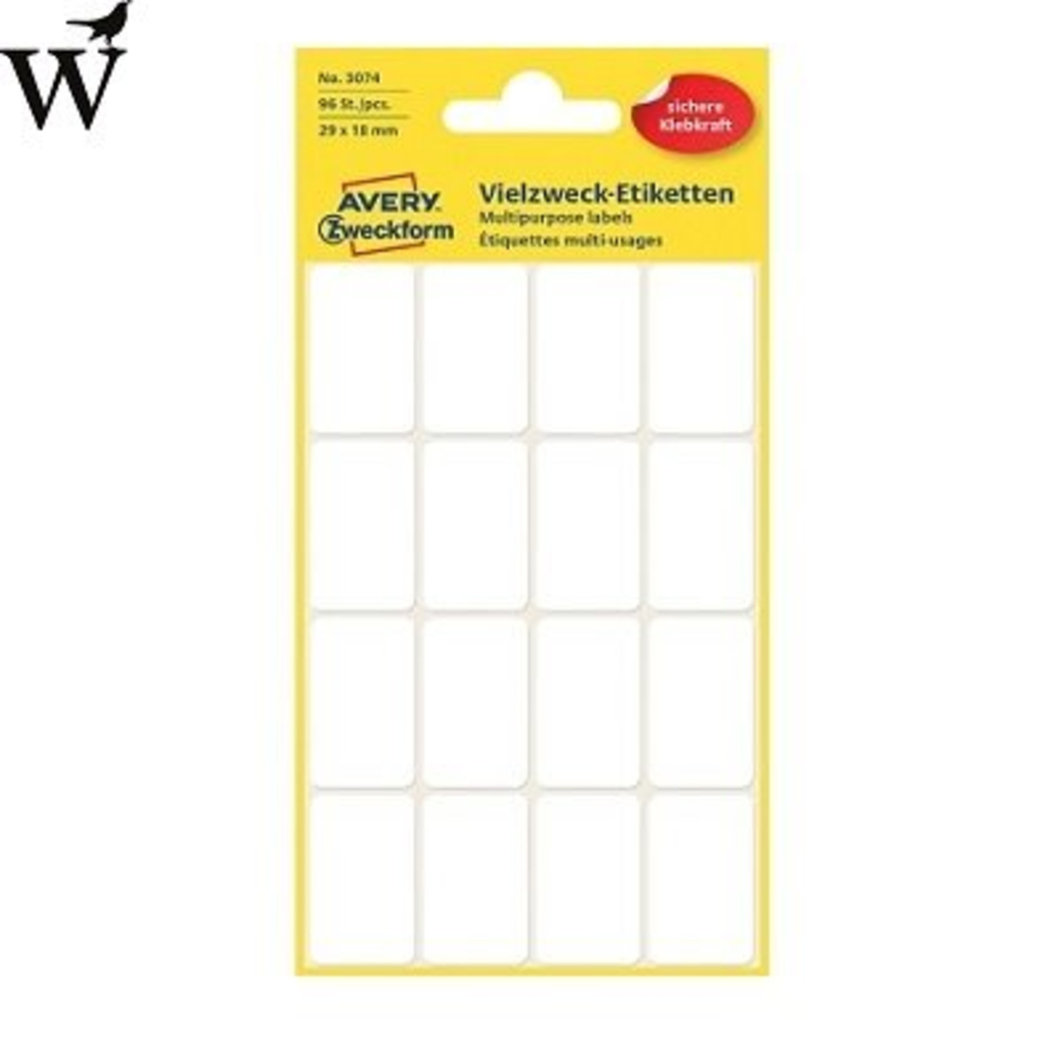 Etiket Avery Zweckform 3074 29x18mm wit 96stuks