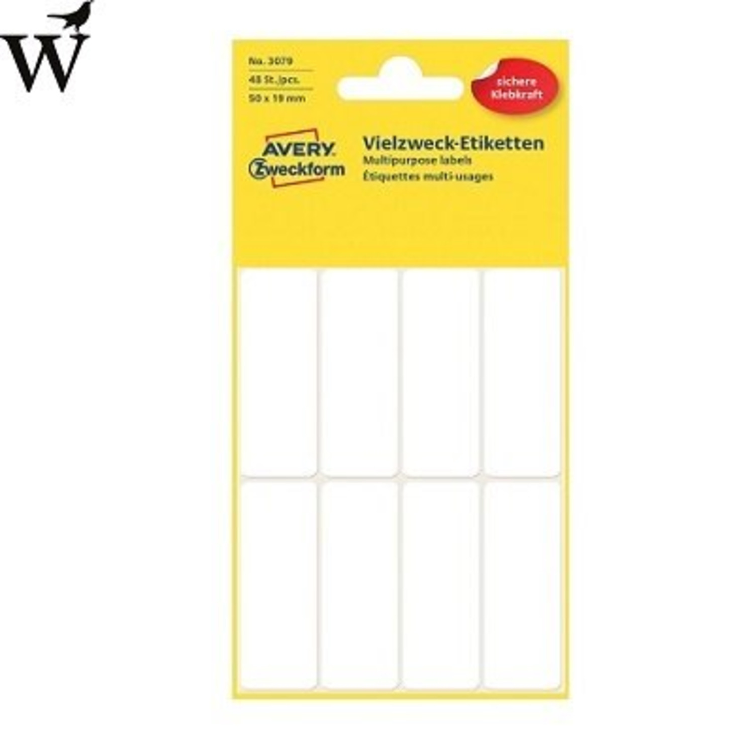 Etiket Avery Zweckform 3079 50x19mm wit 48stuks