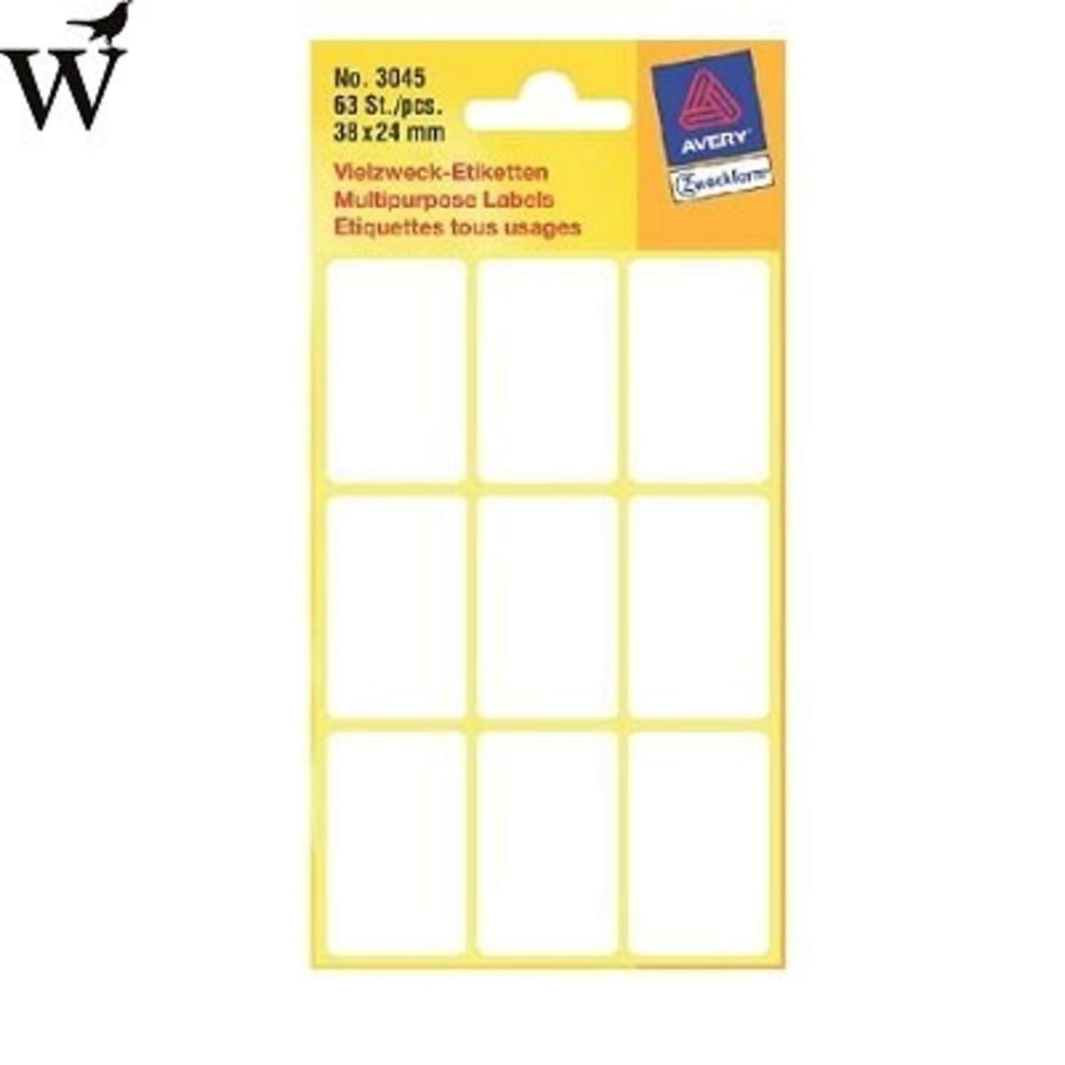 Etiket Avery Zweckform 3045 38x24mm wit 63stuks