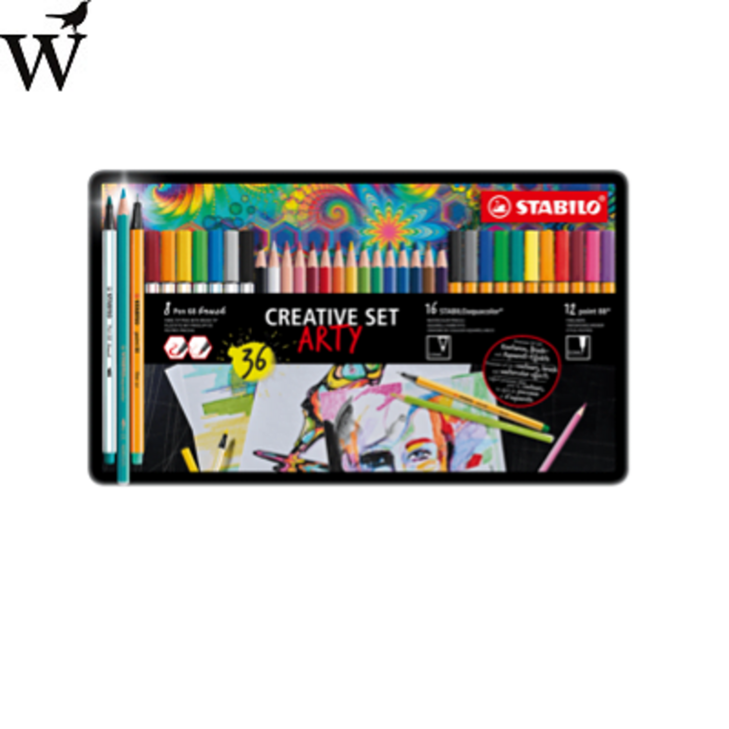 Stabilo Arty Creative set 8x 68 brush 12x 88 fineliner