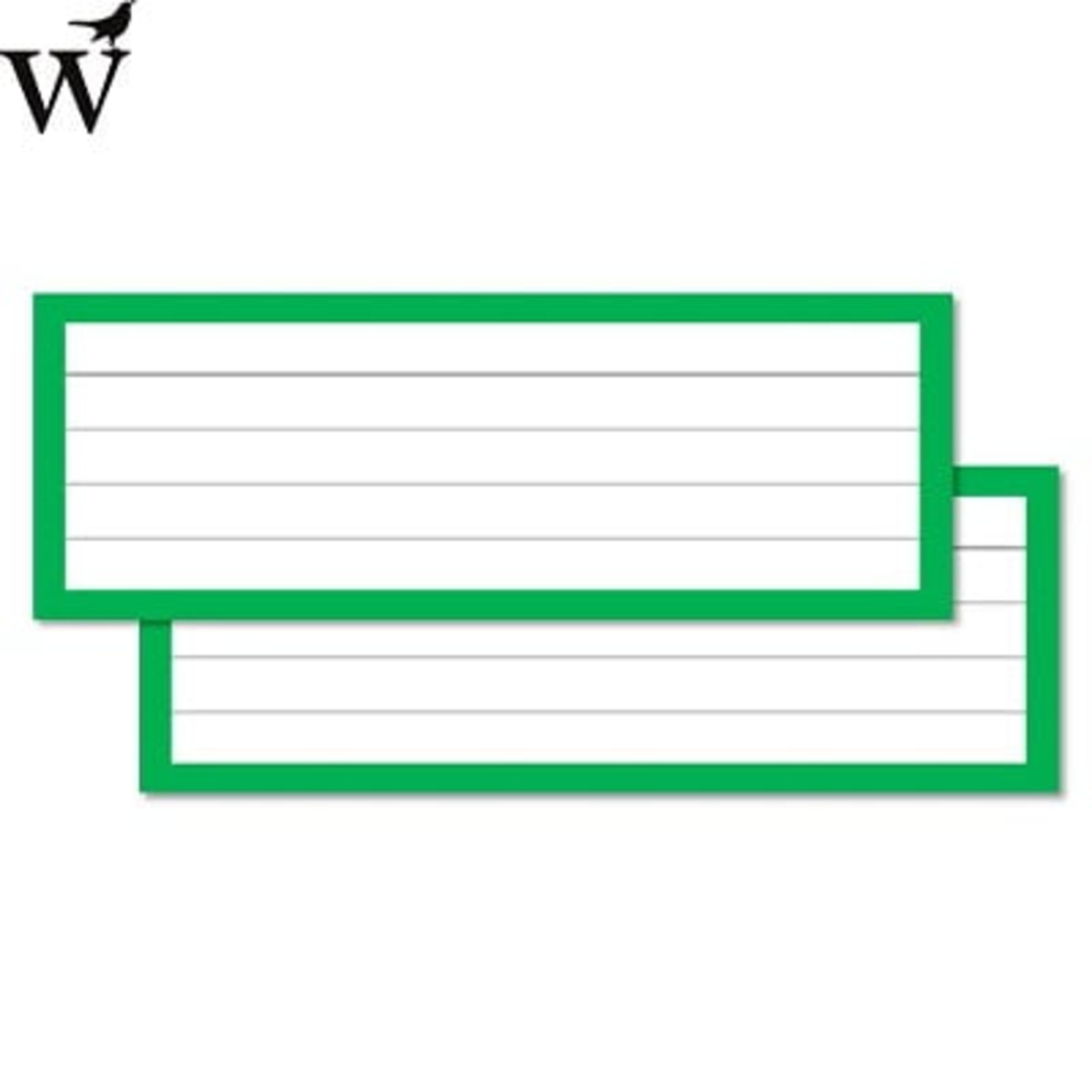 Flashcards groen gelinieerd halve A7 Wolfslag