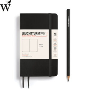 Notitieboek Leuchtturm Pocket black plain soft cover A6