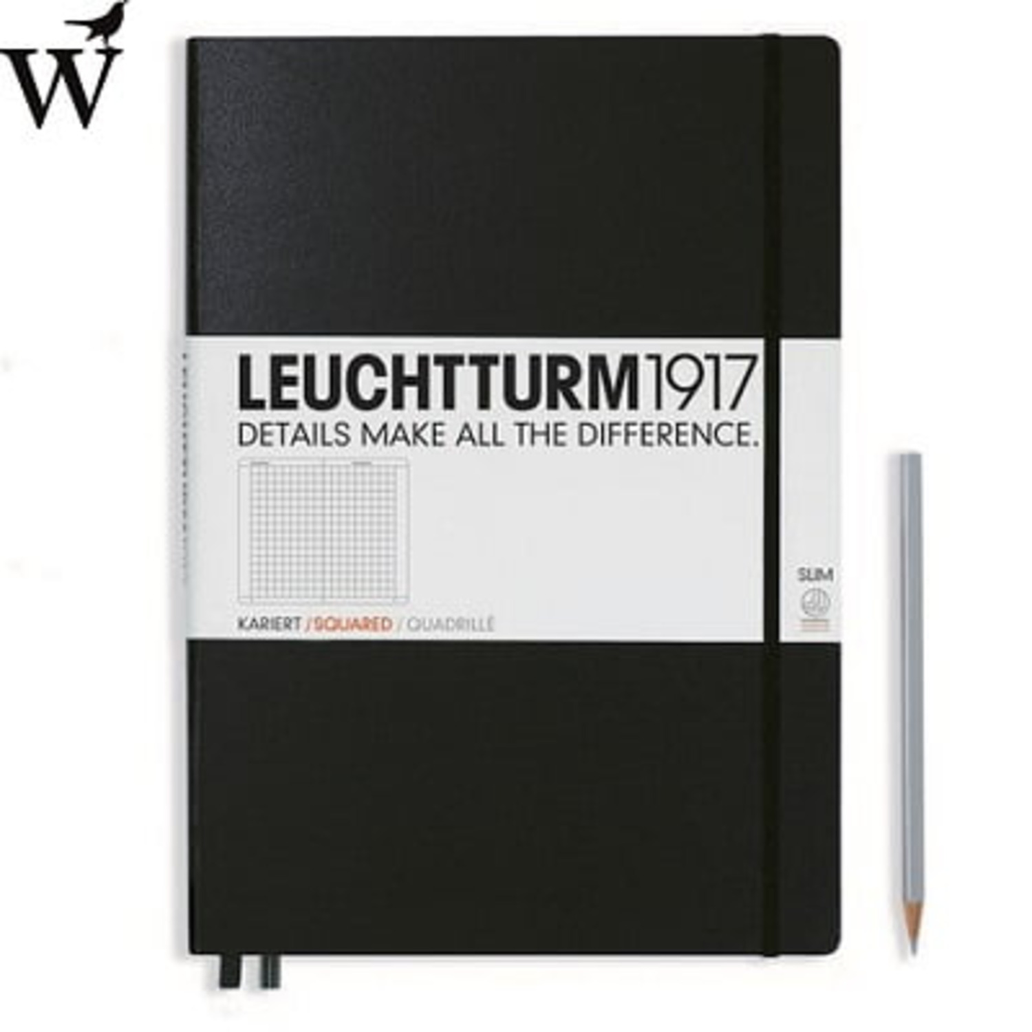 Notitieboek Leuchtturm Master Slim black squared A4+