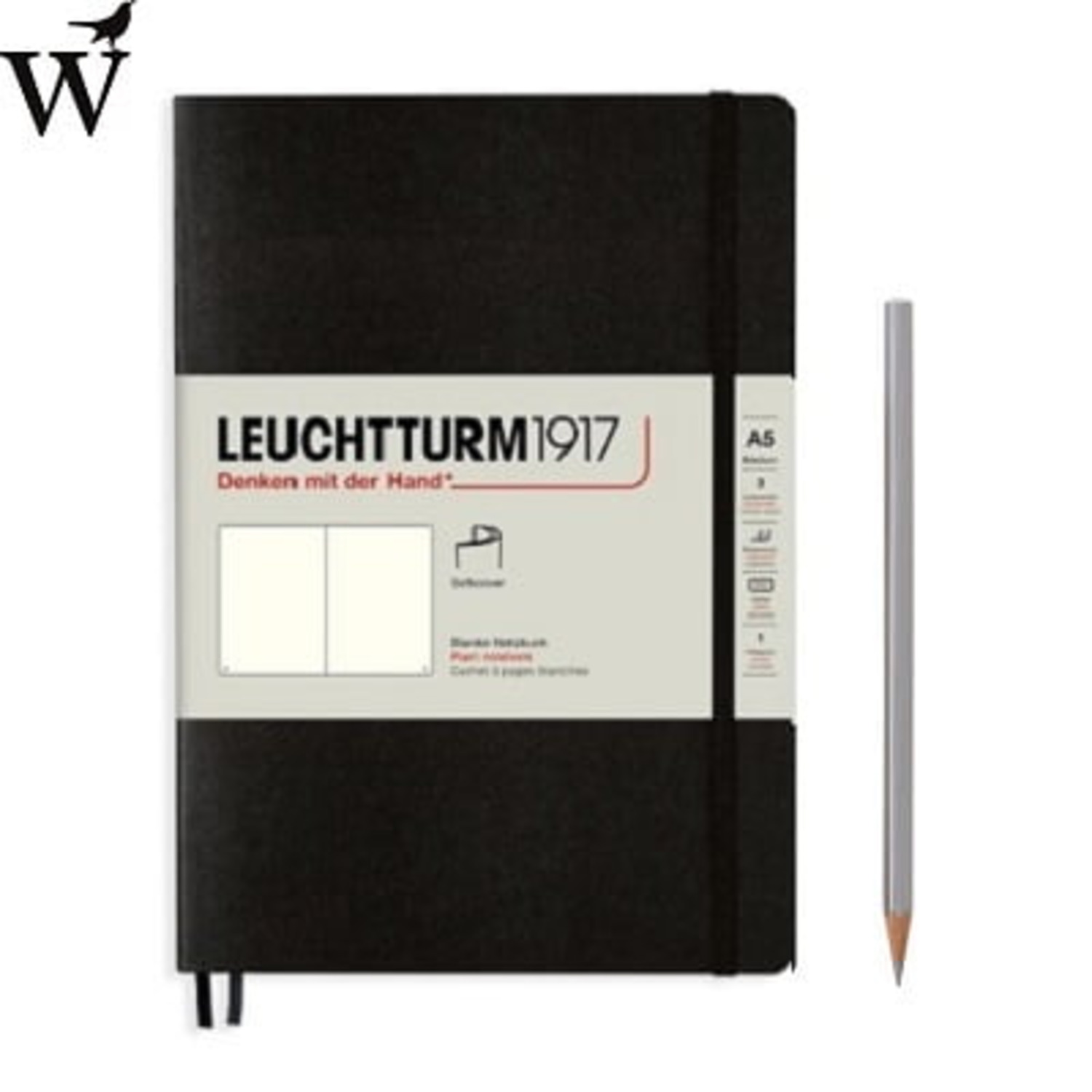 Notitieboek Leuchtturm Medium black plain soft cover A5
