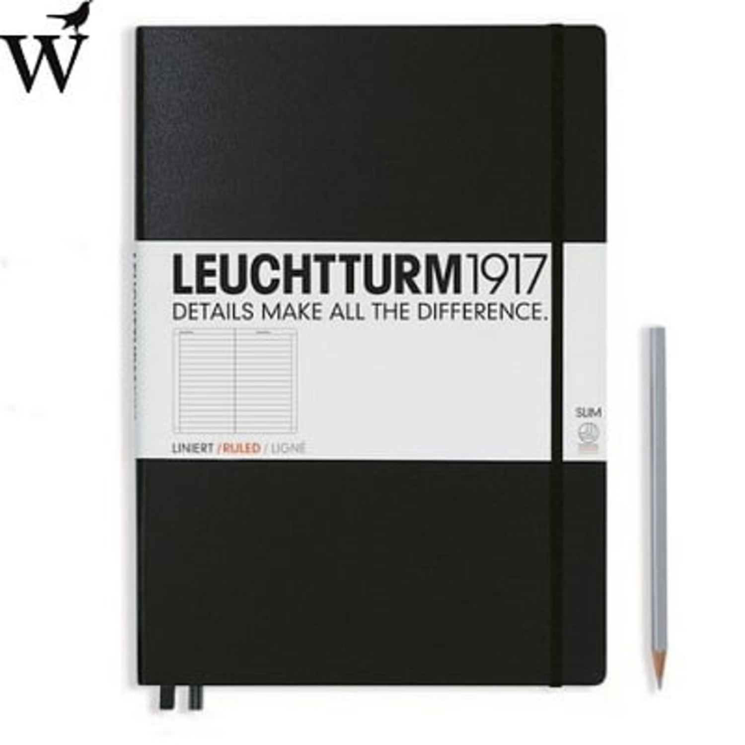 Notitieboek Leuchtturm Master Slim black ruled A4+