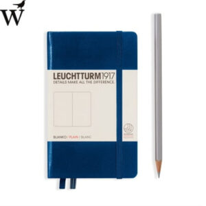 Notitieboek Leuchtturm Pocket navy plain hard cover A6