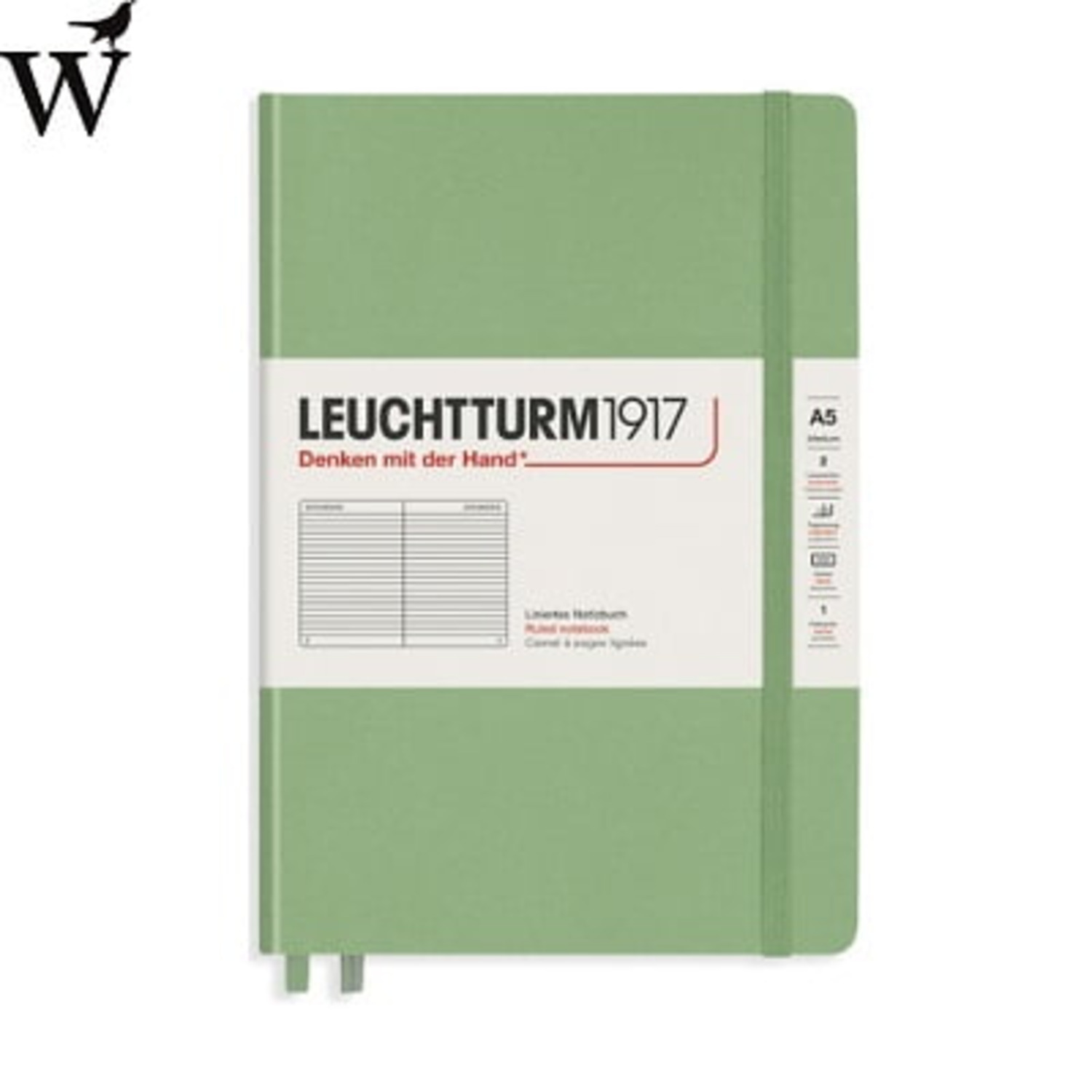 Notitieboek Leuchtturm med MC sage ruled hard cover A5