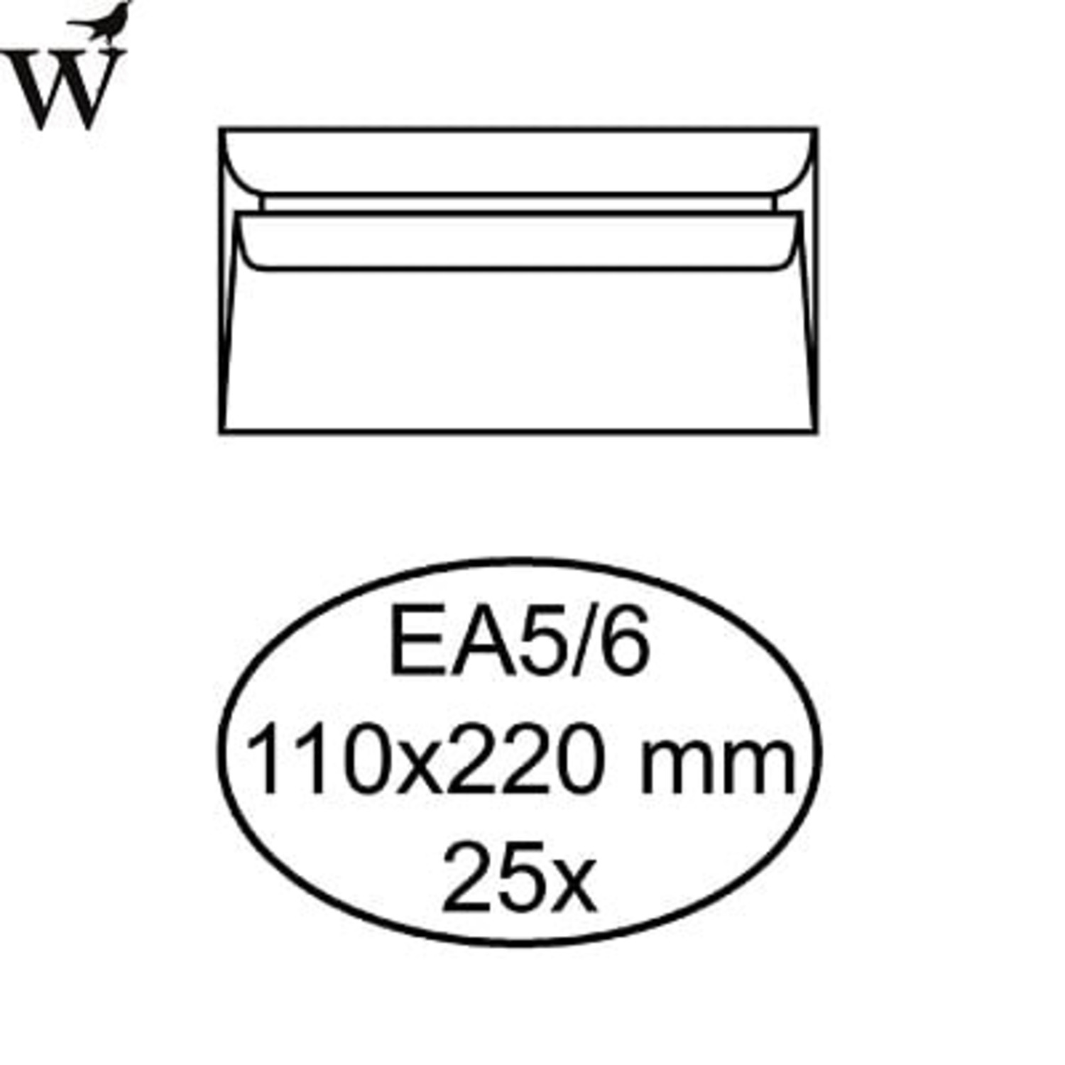 Envelop bank EA5/6 110x220mm zelfklev. wit 25stuk Huismerk
