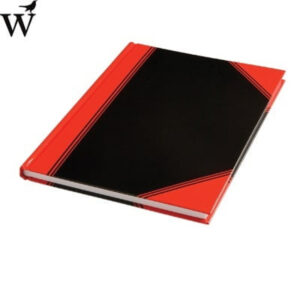 Notitieboek zwart/rood A5 lijn 60gr 96vel