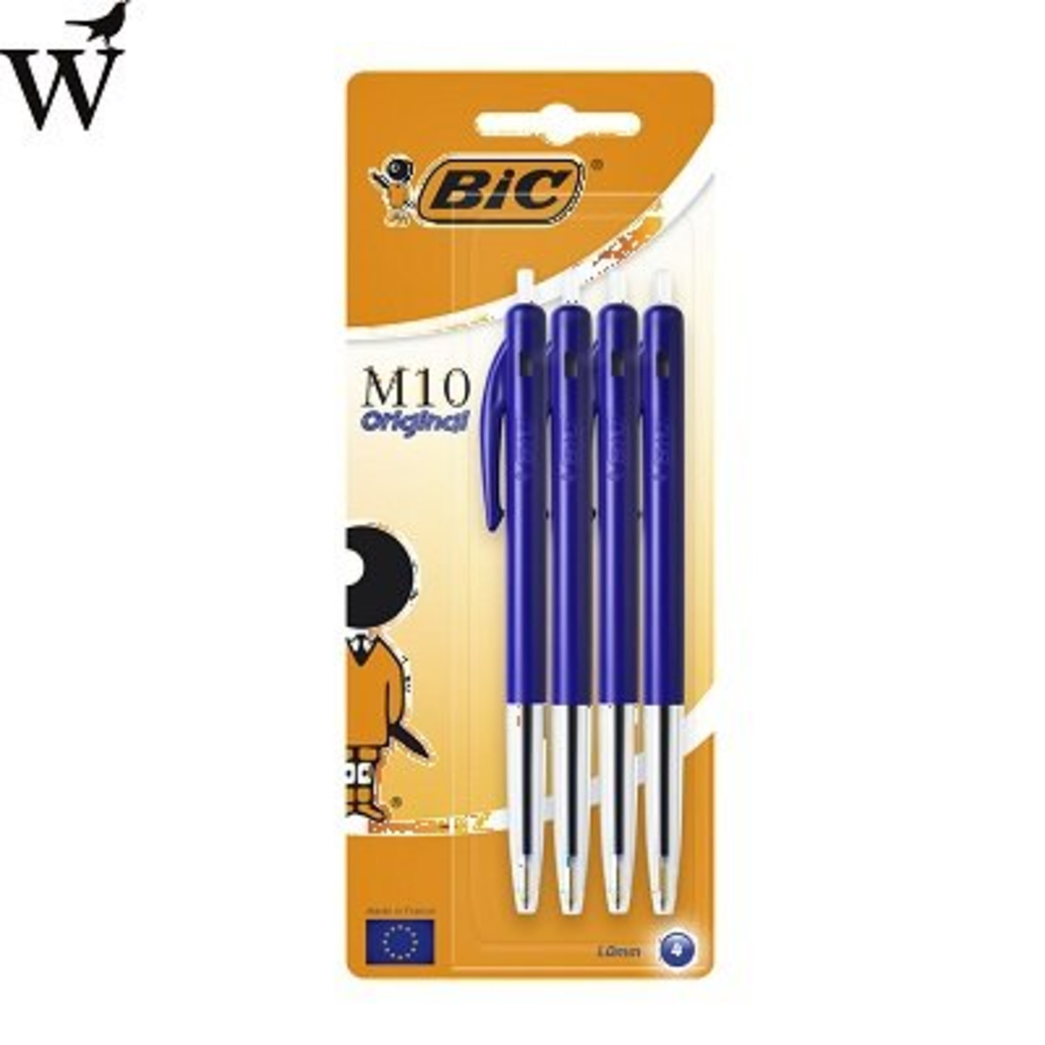 Balpen Bic M10 blauw medium blister à 4st